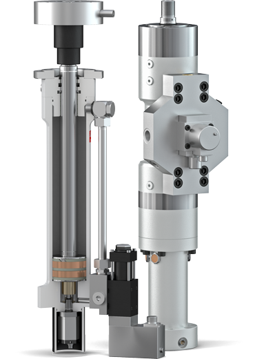 Servovérins Hänchen - actionnements linéaires hydrauliques de haute précision et extrêmement dynamiques avec une densité énergétique très élevée