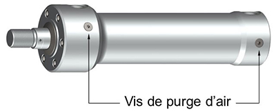 Vis de purge d'air sur le vérin hydraulique
