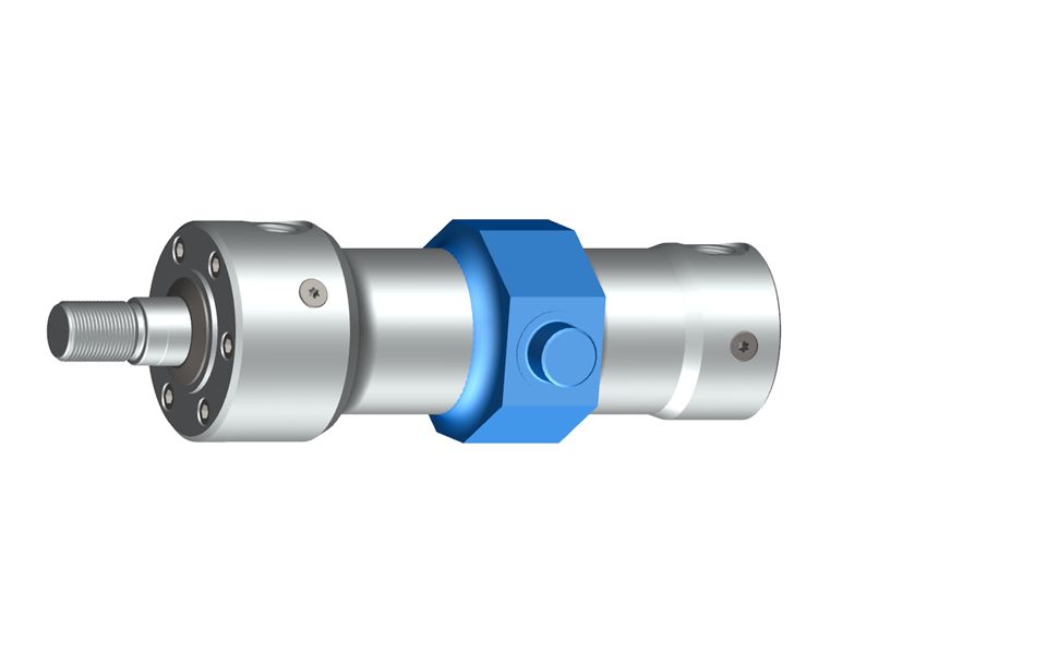 Les tourillons soudés sur le corps du vérin peuvent être utilisés comme fixation du vérin.