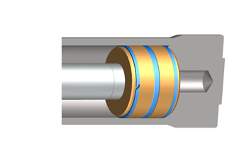 Système de joints à joint composite rectangulaire sur le piston